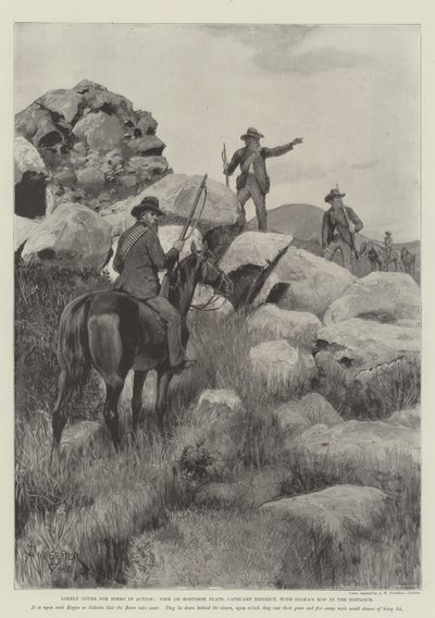 Waarschijnlijk Dekking voor Boeren in Actie, Uitzicht op Bontibok Flats, Cathcart District, met Giaka